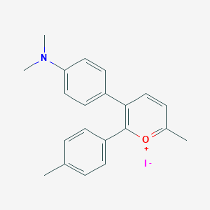 molecular formula C21H22INO B117326 2-Methyl-4,6-bis(N,N-dimethylaminophenyl)pyrylium iodide CAS No. 151921-86-7