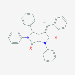 molecular formula C31H22N2O2 B117336 4,5-Dihydro-3-(phenylmethylene)-1,4,5-triphenylpyrrolo(3,4-b)pyrrole-2,6(1H,3H)-dione CAS No. 155592-98-6