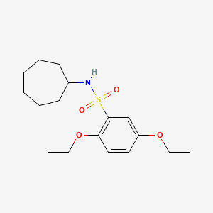 molecular formula C17H27NO4S B1173532 N-cycloheptyl-2,5-diethoxybenzenesulfonamide 