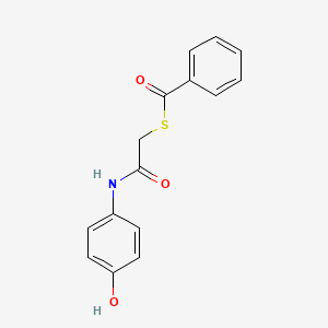molecular formula C15H13NO3S B1173571 S-[2-(4-hydroxyanilino)-2-oxoethyl] benzenecarbothioate 