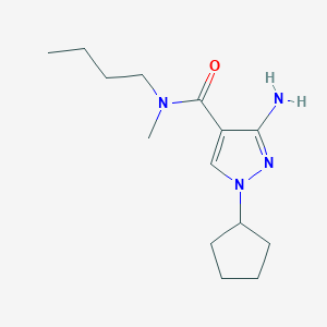 molecular formula C14H24N4O B11735954 3-Amino-N-butyl-1-cyclopentyl-n-methyl-1H-pyrazole-4-carboxamide 