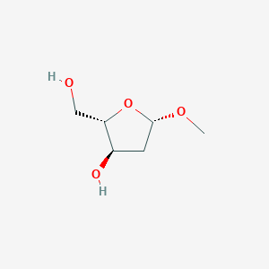 molecular formula C6H12O4 B117367 Methyl-2-deoxy-beta-L-erythro-pentofuranose CAS No. 144301-85-9