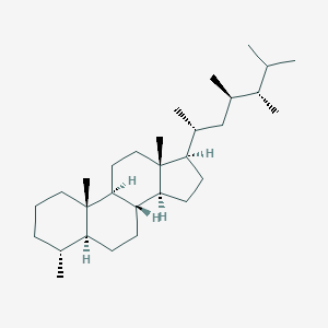 molecular formula C30H54 B117368 (4R,5S,8S,9S,10S,13R,14S,17R)-4,10,13-Trimethyl-17-[(2R,4R,5S)-4,5,6-trimethylheptan-2-yl]-2,3,4,5,6,7,8,9,11,12,14,15,16,17-tetradecahydro-1H-cyclopenta[a]phenanthrene CAS No. 146276-33-7