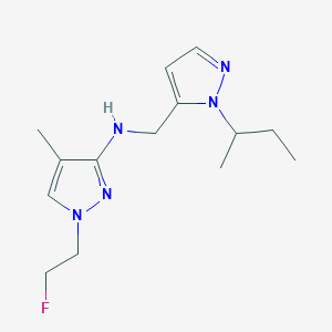 molecular formula C14H22FN5 B11736852 N-{[1-(butan-2-yl)-1H-pyrazol-5-yl]methyl}-1-(2-fluoroethyl)-4-methyl-1H-pyrazol-3-amine 