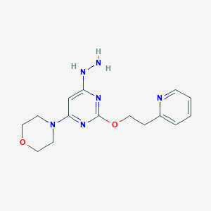 molecular formula C15H20N6O2 B117370 [6-Morpholin-4-yl-2-(2-pyridin-2-ylethoxy)pyrimidin-4-yl]hydrazine CAS No. 719285-83-3