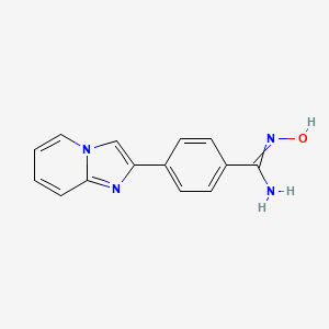 molecular formula C14H12N4O B11737014 N-hydroxy-4-{imidazo[1,2-a]pyridin-2-yl}benzene-1-carboximidamide 