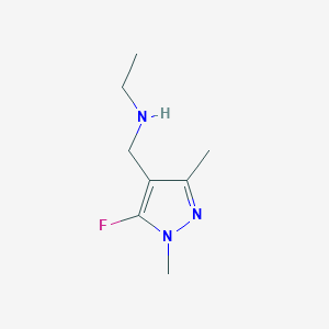 molecular formula C8H14FN3 B11737984 ethyl[(5-fluoro-1,3-dimethyl-1H-pyrazol-4-yl)methyl]amine 