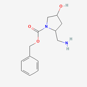 molecular formula C13H18N2O3 B11738057 Benzyl 2-(aminomethyl)-4-hydroxypyrrolidine-1-carboxylate 