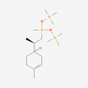 molecular formula C17H38O2Si3 B1173867 Trisiloxane, 1,1,1,3,5,5,5-heptamethyl-3-[(2R)-2-[(1R)-4-methyl-3-cyclohexen-1-yl]propyl]- CAS No. 1263044-00-3