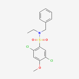 molecular formula C16H17Cl2NO3S B1173934 N-benzyl-2,5-dichloro-N-ethyl-4-methoxybenzenesulfonamide 