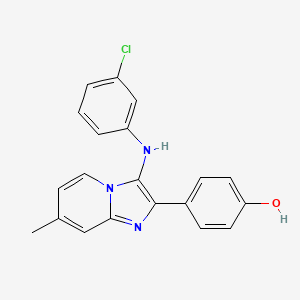 4-[3-(3-Chloroanilino)-7-methylimidazo[1,2-a]pyridin-2-yl]phenol