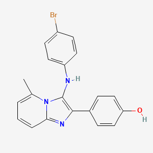 4-[3-(4-Bromoanilino)-5-methylimidazo[1,2-a]pyridin-2-yl]phenol