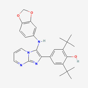 4-[3-(1,3-Benzodioxol-5-ylamino)imidazo[1,2-a]pyrimidin-2-yl]-2,6-ditert-butylphenol