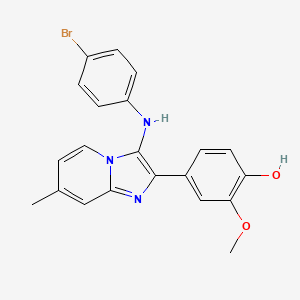 4-[3-(4-Bromoanilino)-7-methylimidazo[1,2-a]pyridin-2-yl]-2-methoxyphenol
