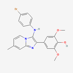 4-[3-(4-Bromoanilino)-7-methylimidazo[1,2-a]pyridin-2-yl]-2,6-dimethoxyphenol