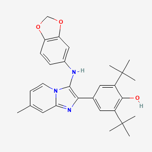 4-[3-(1,3-Benzodioxol-5-ylamino)-7-methylimidazo[1,2-a]pyridin-2-yl]-2,6-di-tert-butylphenol