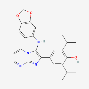 4-[3-(1,3-Benzodioxol-5-ylamino)imidazo[1,2-a]pyrimidin-2-yl]-2,6-diisopropylphenol