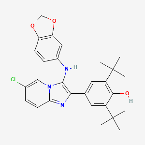 4-[3-(1,3-Benzodioxol-5-ylamino)-6-chloroimidazo[1,2-a]pyridin-2-yl]-2,6-di-tert-butylphenol