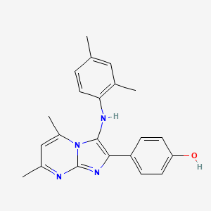 4-[3-(2,4-Dimethylanilino)-5,7-dimethylimidazo[1,2-a]pyrimidin-2-yl]phenol