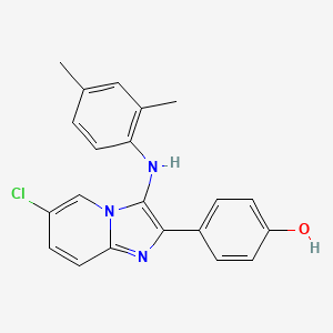 4-[6-Chloro-3-(2,4-dimethylanilino)imidazo[1,2-a]pyridin-2-yl]phenol