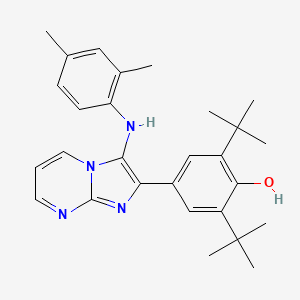 2,6-Ditert-butyl-4-[3-(2,4-dimethylanilino)imidazo[1,2-a]pyrimidin-2-yl]phenol
