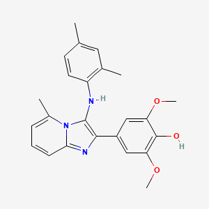 4-[3-(2,4-Dimethylanilino)-5-methylimidazo[1,2-a]pyridin-2-yl]-2,6-dimethoxyphenol