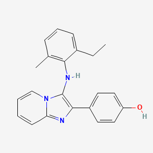 4-[3-(2-Ethyl-6-methylanilino)imidazo[1,2-a]pyridin-2-yl]phenol