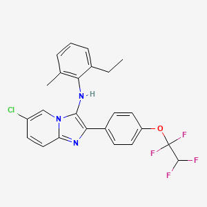 molecular formula C24H20ClF4N3O B1174065 6-chloro-N-(2-ethyl-6-methylphenyl)-2-[4-(1,1,2,2-tetrafluoroethoxy)phenyl]imidazo[1,2-a]pyridin-3-amine 
