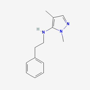 molecular formula C13H17N3 B11740979 1,4-dimethyl-N-(2-phenylethyl)-1H-pyrazol-5-amine 