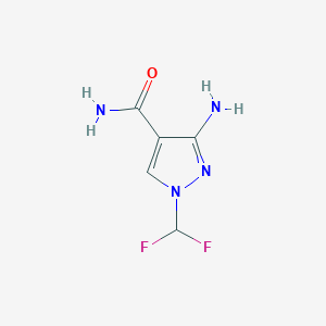 molecular formula C5H6F2N4O B11741006 3-Amino-1-(difluoromethyl)-1H-pyrazole-4-carboxamide 