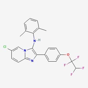 molecular formula C23H18ClF4N3O B1174102 6-chloro-N-(2,6-dimethylphenyl)-2-[4-(1,1,2,2-tetrafluoroethoxy)phenyl]imidazo[1,2-a]pyridin-3-amine 