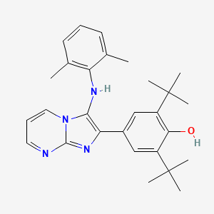 molecular formula C28H34N4O B1174103 2,6-Ditert-butyl-4-[3-(2,6-dimethylanilino)imidazo[1,2-a]pyrimidin-2-yl]phenol 