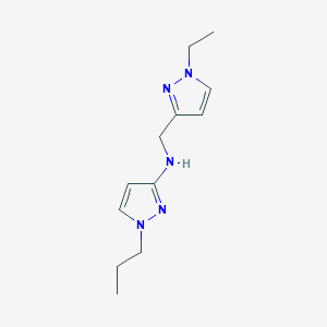 molecular formula C12H19N5 B11741244 N-[(1-Ethyl-1H-pyrazol-3-YL)methyl]-1-propyl-1H-pyrazol-3-amine 