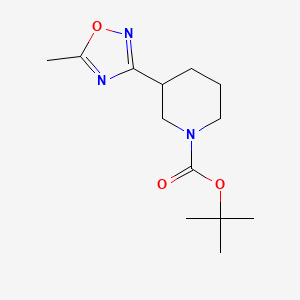 molecular formula C13H21N3O3 B11741294 Tert-butyl 3-(5-methyl-1,2,4-oxadiazol-3-yl)piperidine-1-carboxylate 
