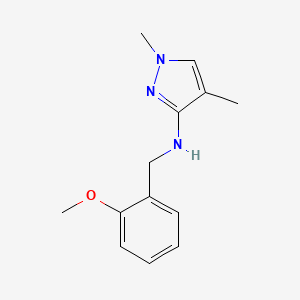 molecular formula C13H17N3O B11741316 N-(2-methoxybenzyl)-1,4-dimethyl-1H-pyrazol-3-amine 