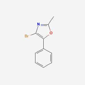 molecular formula C10H8BrNO B11741529 Oxazole, 4-bromo-2-methyl-5-phenyl- 