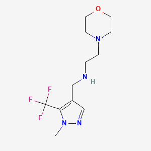 molecular formula C12H19F3N4O B11741703 {[1-methyl-5-(trifluoromethyl)-1H-pyrazol-4-yl]methyl}[2-(morpholin-4-yl)ethyl]amine 