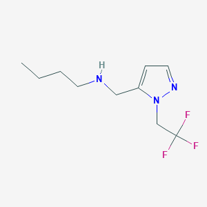 molecular formula C10H16F3N3 B11741710 butyl({[1-(2,2,2-trifluoroethyl)-1H-pyrazol-5-yl]methyl})amine 
