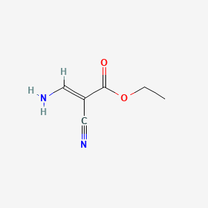 molecular formula C6H8N2O2 B11741811 Ethyl 3-amino-2-cyanoprop-2-enoate CAS No. 38109-77-2