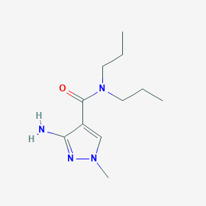 molecular formula C11H20N4O B11741919 3-Amino-1-methyl-N,N-dipropyl-1H-pyrazole-4-carboxamide 