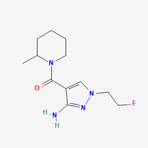 molecular formula C12H19FN4O B11741941 1-(2-fluoroethyl)-4-(2-methylpiperidine-1-carbonyl)-1H-pyrazol-3-amine 