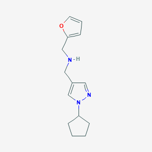 molecular formula C14H19N3O B11741966 [(1-cyclopentyl-1H-pyrazol-4-yl)methyl][(furan-2-yl)methyl]amine 