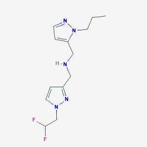 molecular formula C13H19F2N5 B11742477 {[1-(2,2-difluoroethyl)-1H-pyrazol-3-yl]methyl}[(1-propyl-1H-pyrazol-5-yl)methyl]amine 