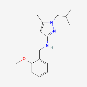 molecular formula C16H23N3O B11742489 N-[(2-methoxyphenyl)methyl]-5-methyl-1-(2-methylpropyl)-1H-pyrazol-3-amine 