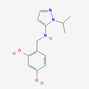 molecular formula C13H17N3O2 B11742530 4-({[1-(propan-2-yl)-1H-pyrazol-5-yl]amino}methyl)benzene-1,3-diol 