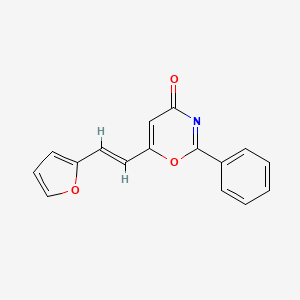 molecular formula C16H11NO3 B1174257 6-[(E)-2-(furan-2-yl)ethenyl]-2-phenyl-1,3-oxazin-4-one 