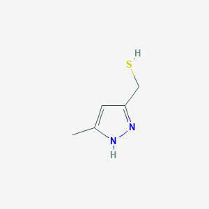 molecular formula C5H8N2S B11743396 (5-methyl-1H-pyrazol-3-yl)methanethiol CAS No. 18193-73-2