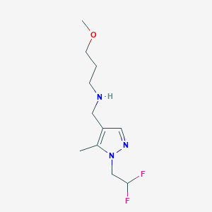 molecular formula C11H19F2N3O B11743717 {[1-(2,2-difluoroethyl)-5-methyl-1H-pyrazol-4-yl]methyl}(3-methoxypropyl)amine 