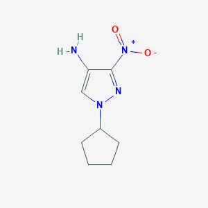 molecular formula C8H12N4O2 B11743777 1-Cyclopentyl-3-nitro-1H-pyrazol-4-amine 