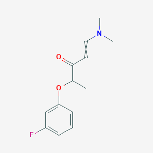 molecular formula C13H16FNO2 B11743905 1-(Dimethylamino)-4-(3-fluorophenoxy)pent-1-en-3-one 